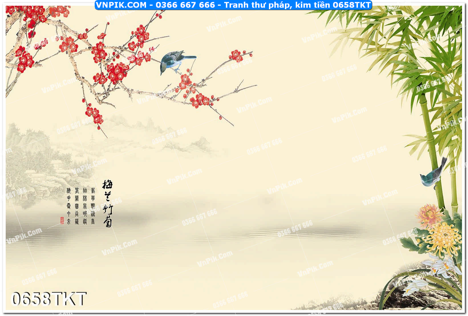 Tranh Thư Pháp – Kim Tiền 0658TKT