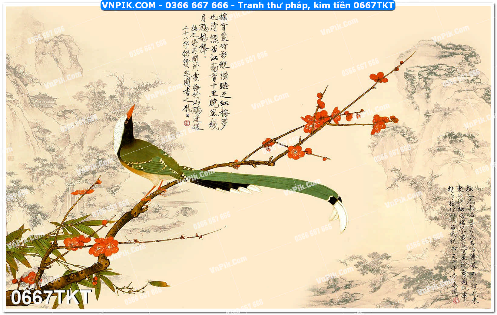 Tranh Thư Pháp – Kim Tiền 0667TKT