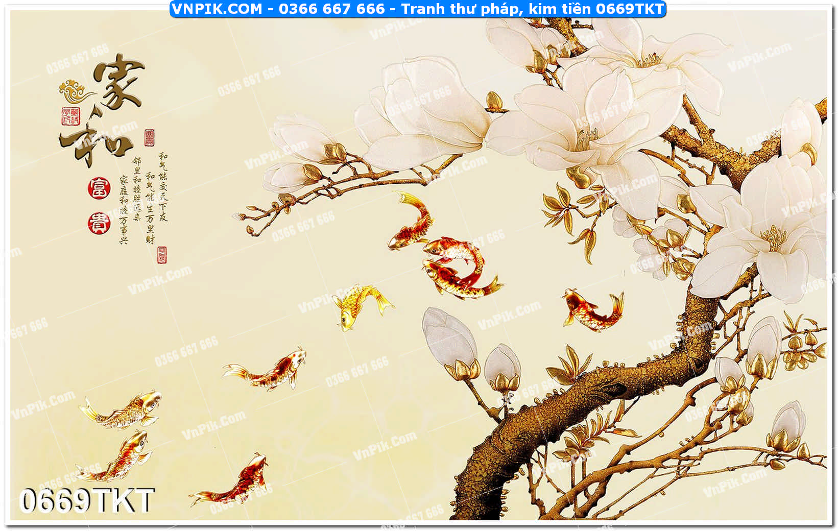 Tranh Thư Pháp – Kim Tiền 0669TKT