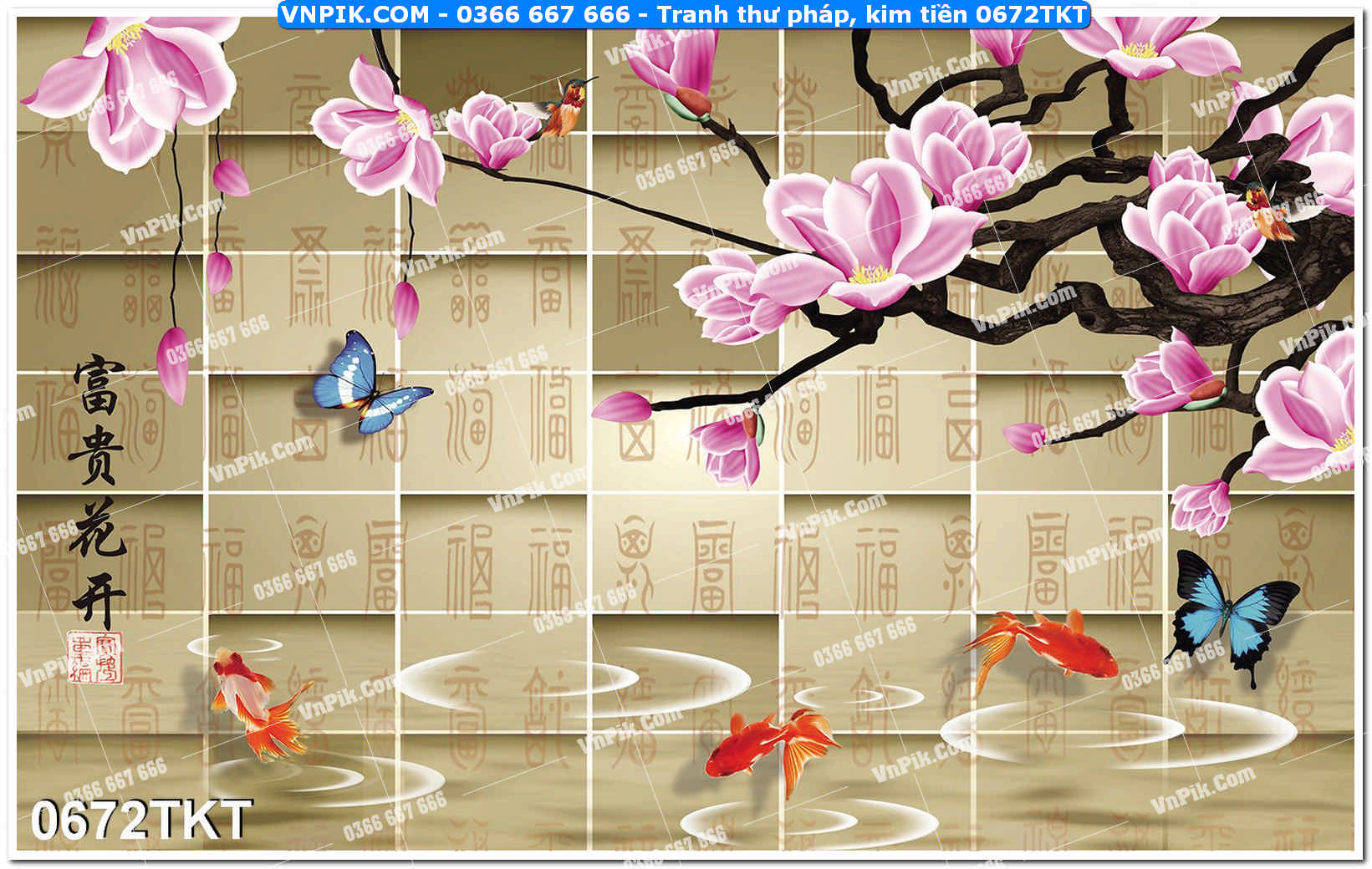 Tranh Thư Pháp – Kim Tiền 0672TKT