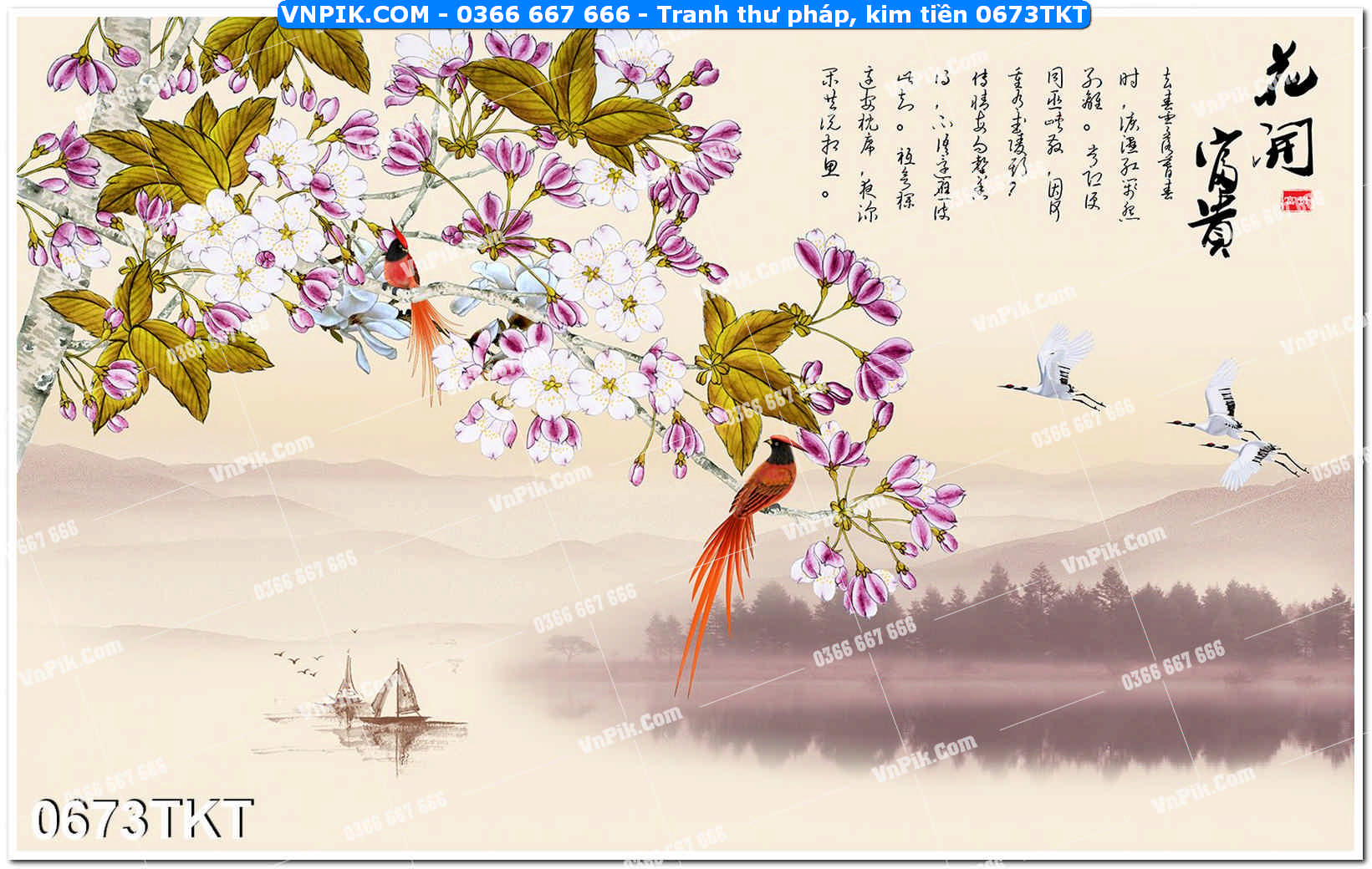 Tranh Thư Pháp – Kim Tiền 0673TKT