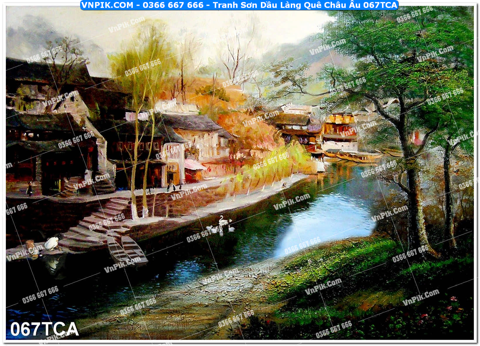 Tranh Sơn Dầu Làng Quê Châu Âu (067TCA)