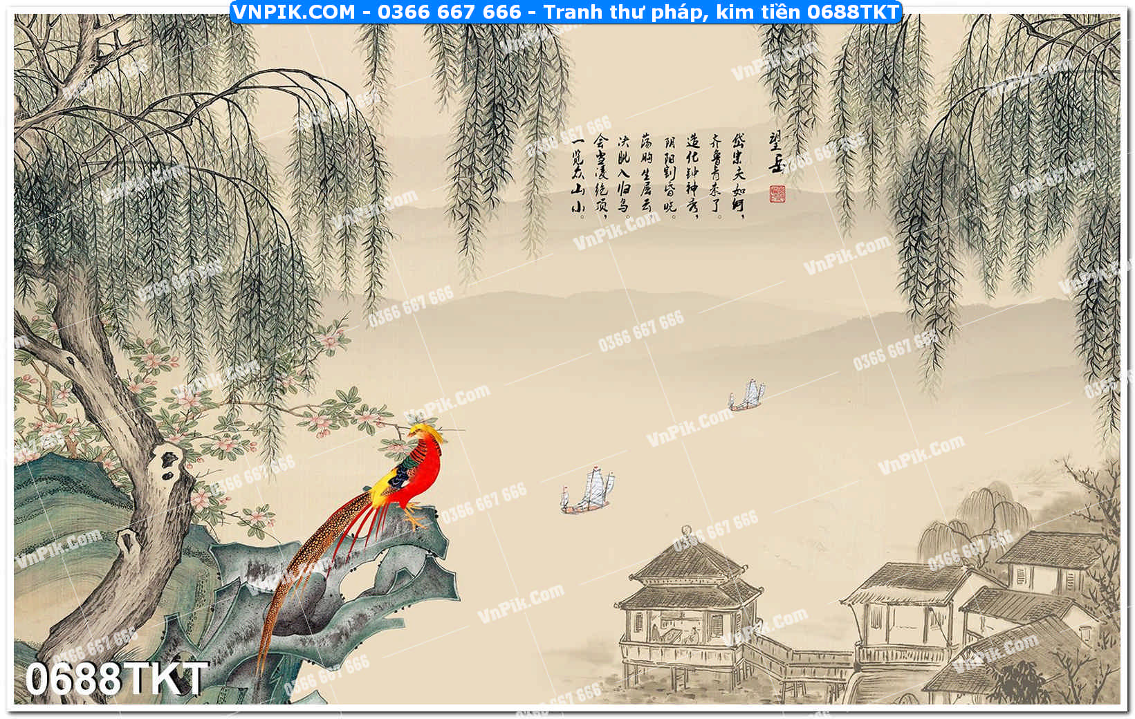 Tranh Thư Pháp – Kim Tiền 0688TKT