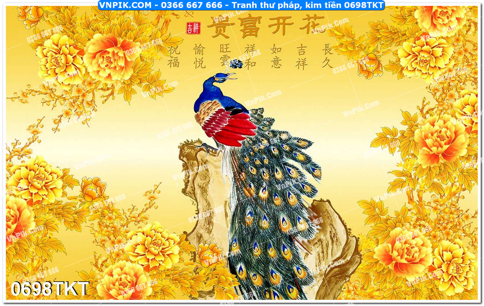 Tranh Thư Pháp – Kim Tiền 0698TKT