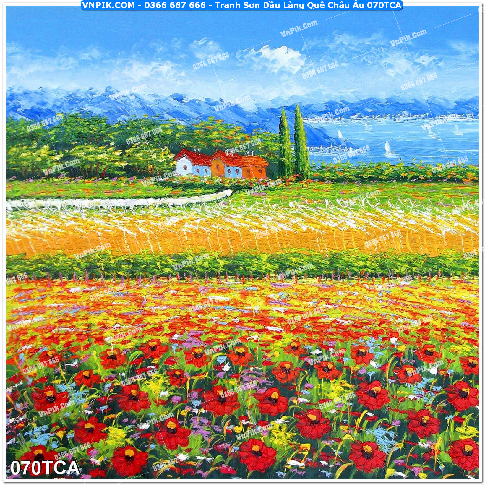 Tranh Sơn Dầu Làng Quê Châu Âu (070TCA)
