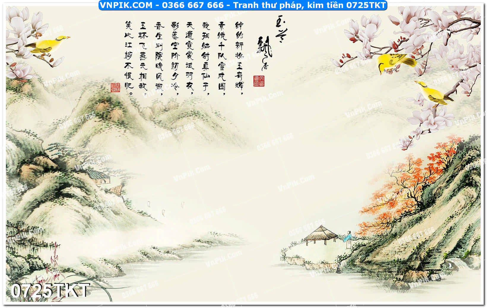 Tranh Thư Pháp – Kim Tiền 0725TKT