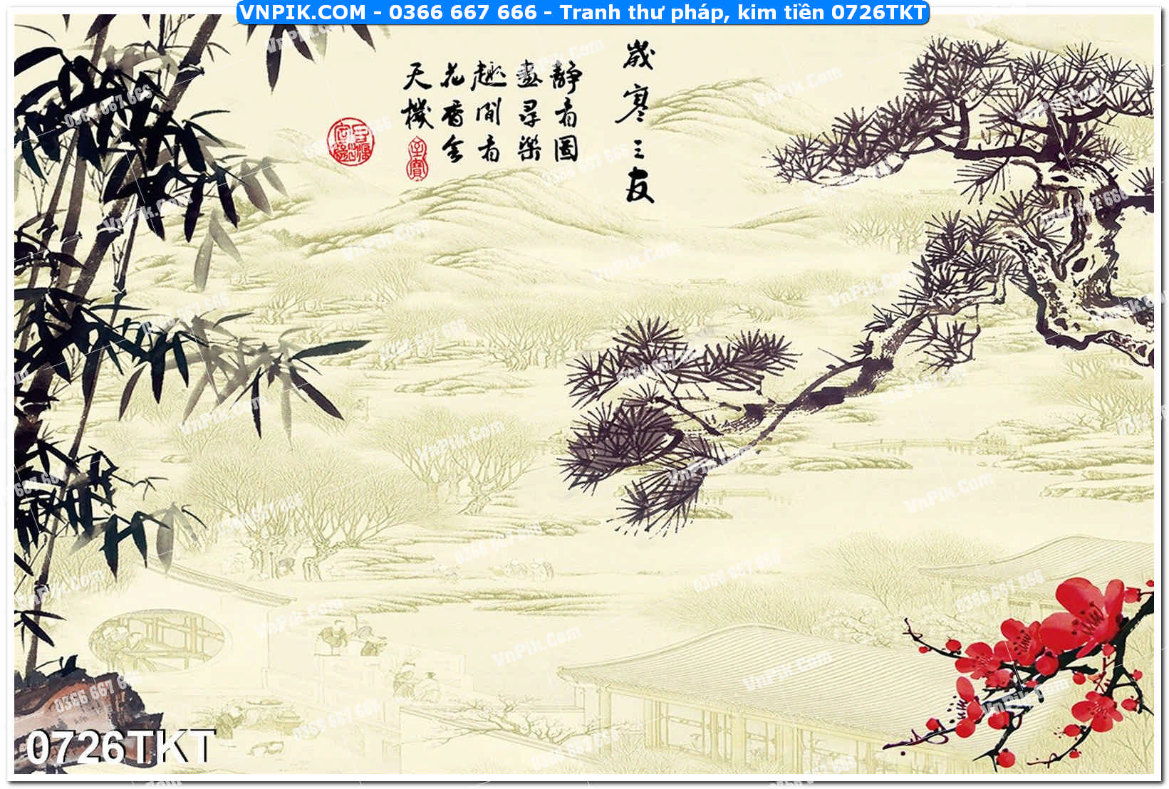Tranh Thư Pháp – Kim Tiền 0726TKT