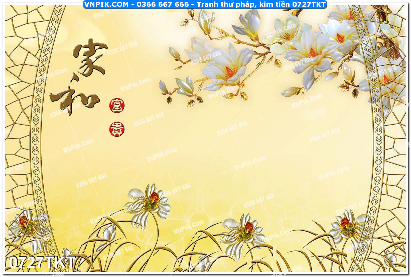 Tranh Thư Pháp – Kim Tiền 0727TKT