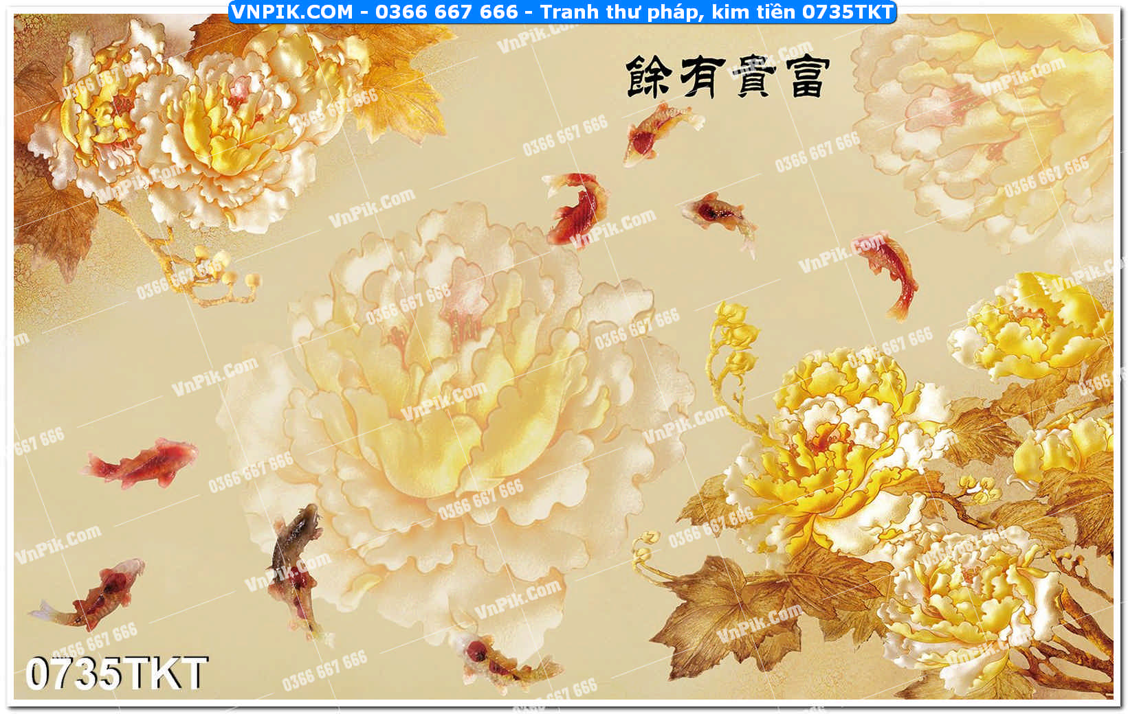 Tranh Thư Pháp – Kim Tiền 0735TKT