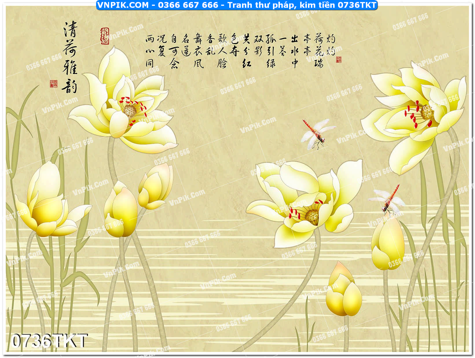 Tranh Thư Pháp – Kim Tiền 0736TKT