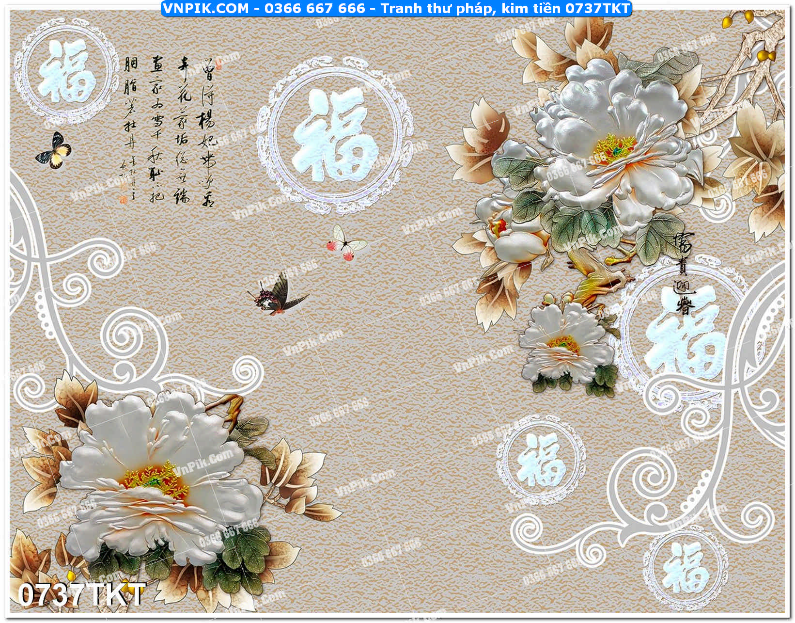 Tranh Thư Pháp – Kim Tiền 0737TKT