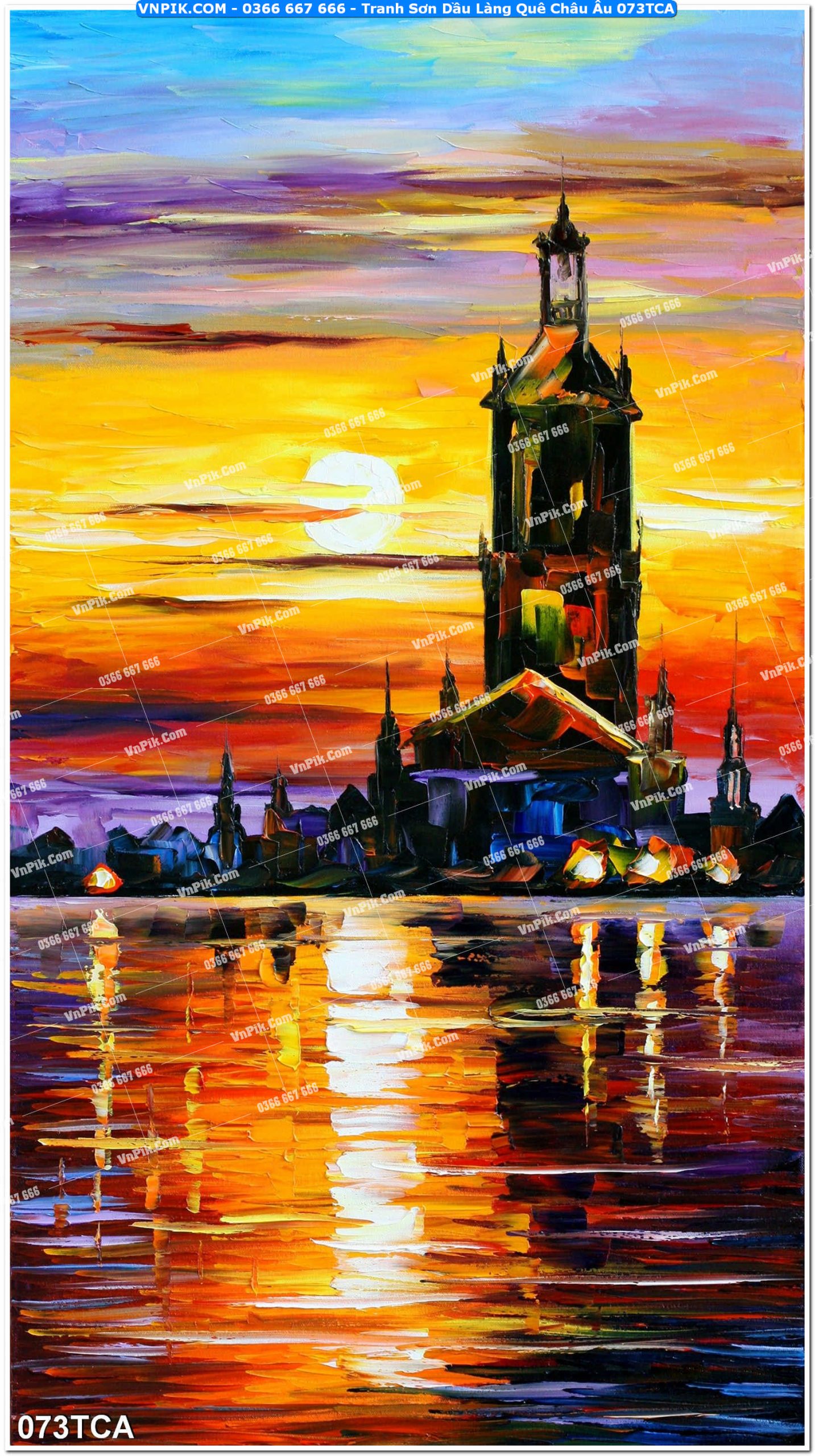 Tranh Sơn Dầu Làng Quê Châu Âu (073TCA)