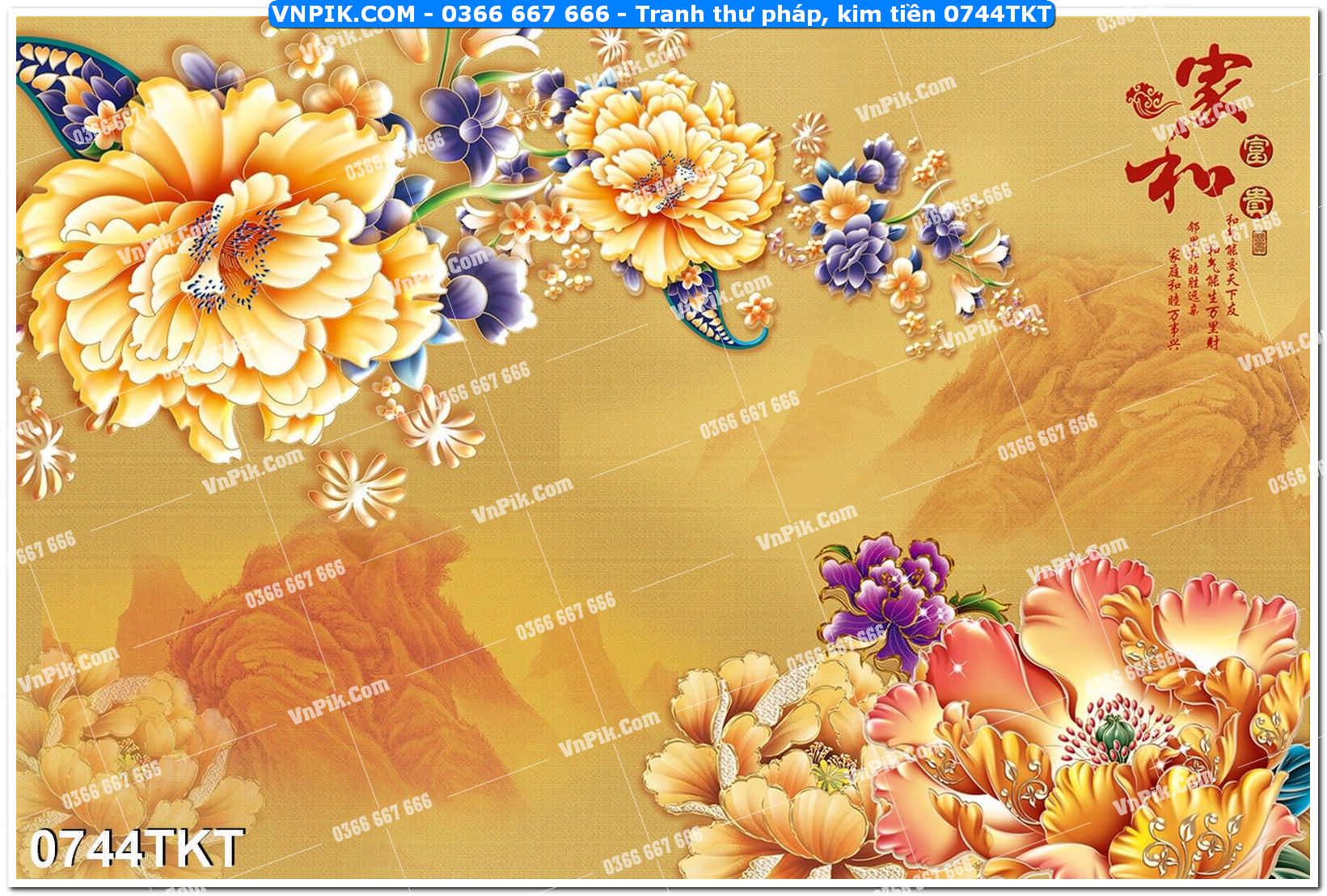 Tranh Thư Pháp – Kim Tiền 0744TKT