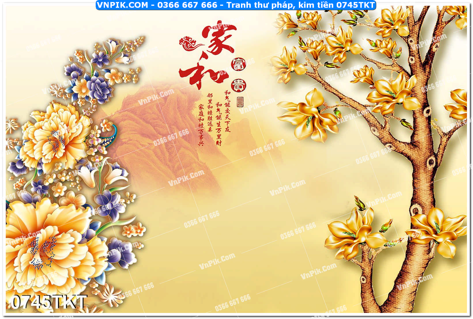 Tranh Thư Pháp – Kim Tiền 0745TKT