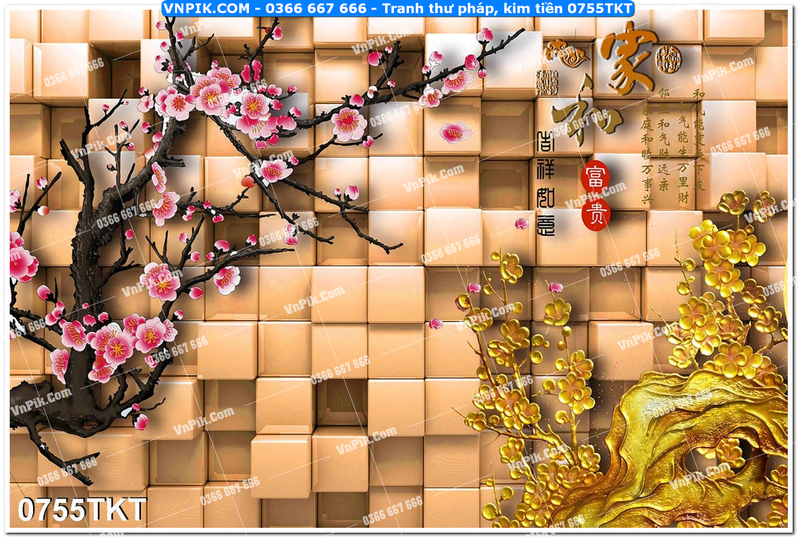 Tranh Thư Pháp – Kim Tiền 0755TKT