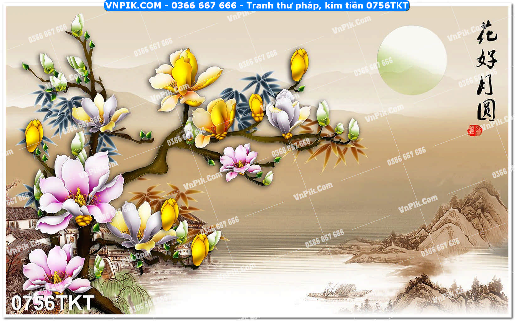 Tranh Thư Pháp – Kim Tiền 0756TKT