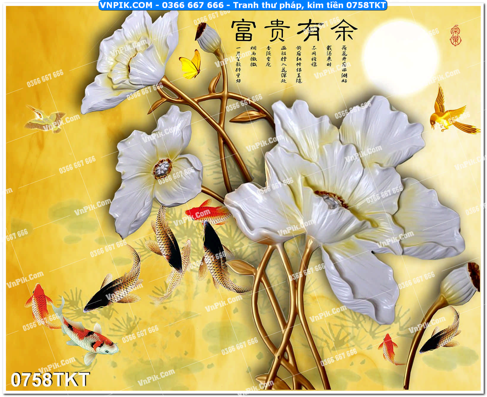 Tranh Thư Pháp – Kim Tiền 0758TKT