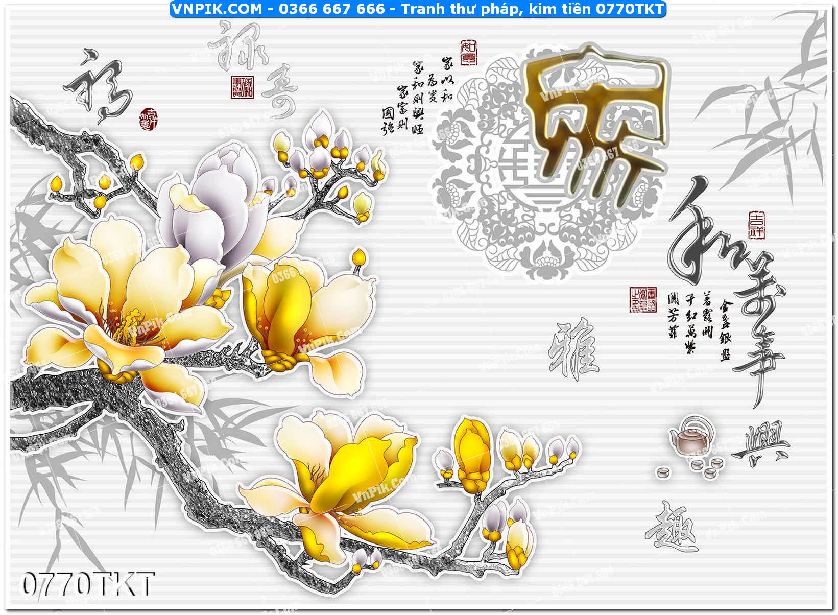 Tranh Thư Pháp – Kim Tiền 0770TKT