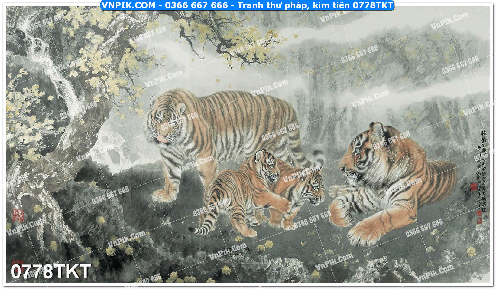 Tranh Thư Pháp – Kim Tiền 0778TKT