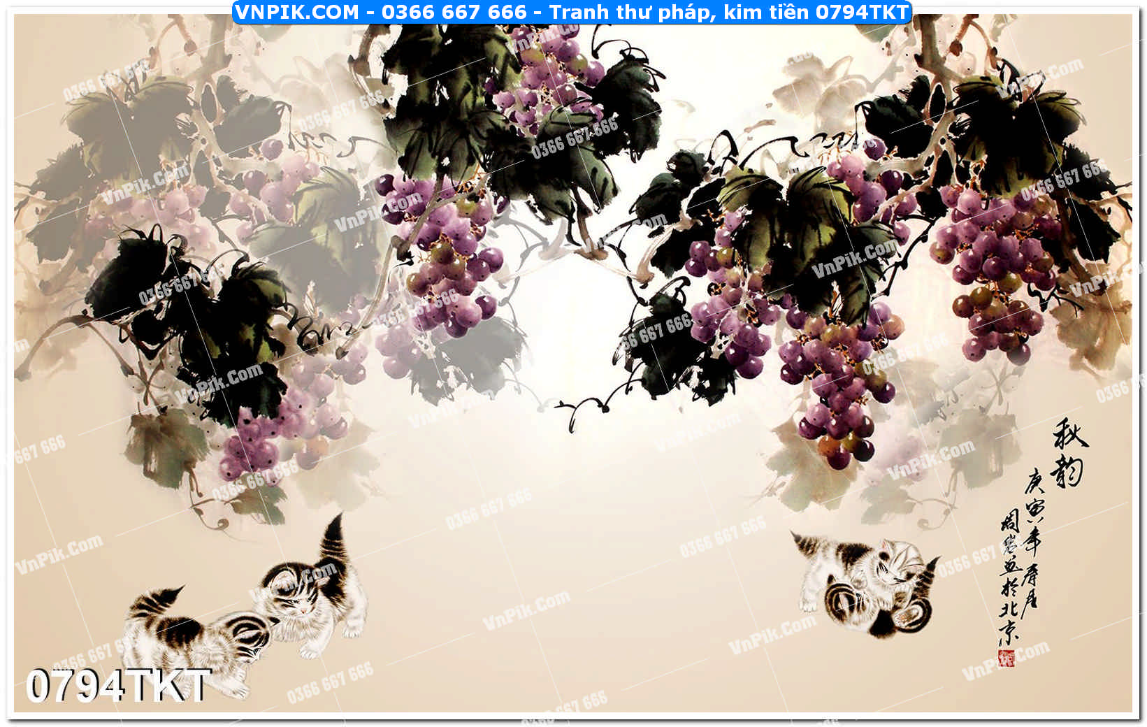 Tranh Thư Pháp – Kim Tiền 0794TKT