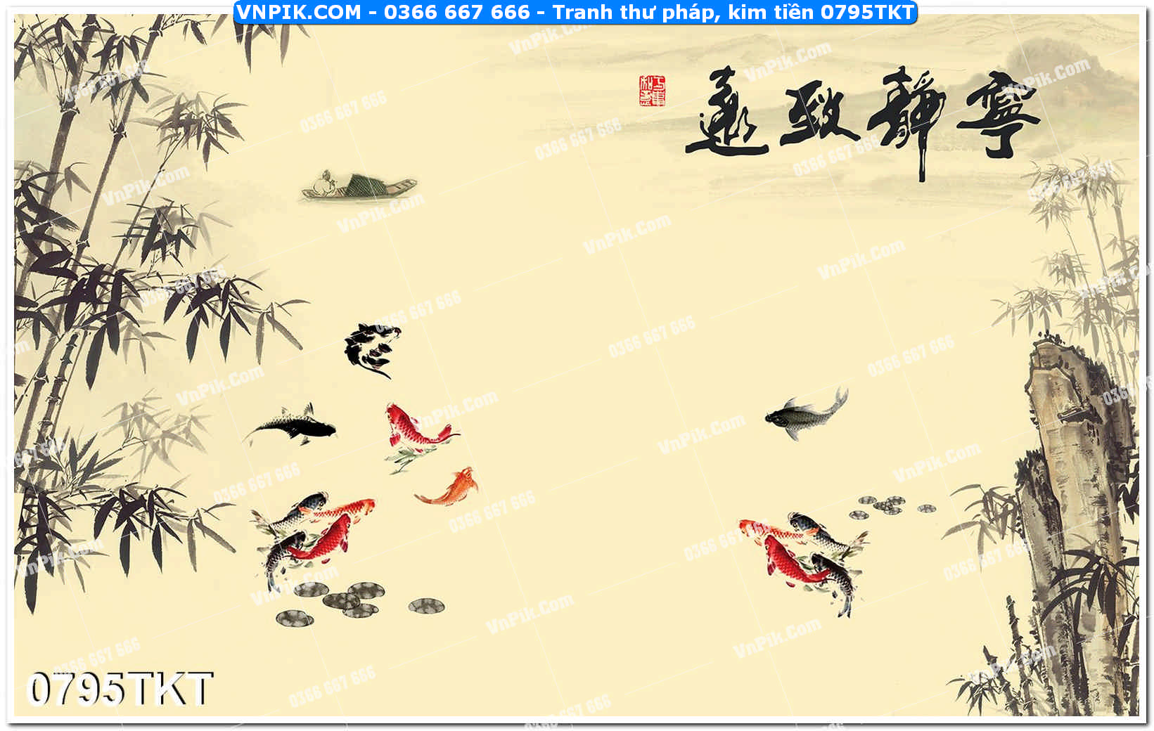 Tranh Thư Pháp – Kim Tiền 0795TKT