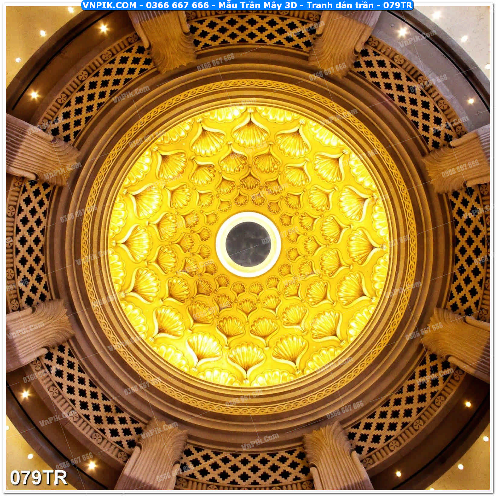 Mẫu Trần Mây 3D – Tranh dán trần 079TR