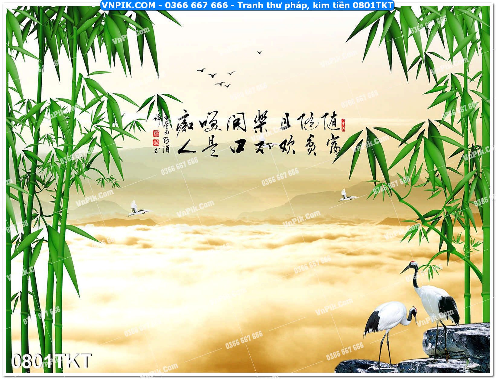 Tranh Thư Pháp – Kim Tiền 0801TKT