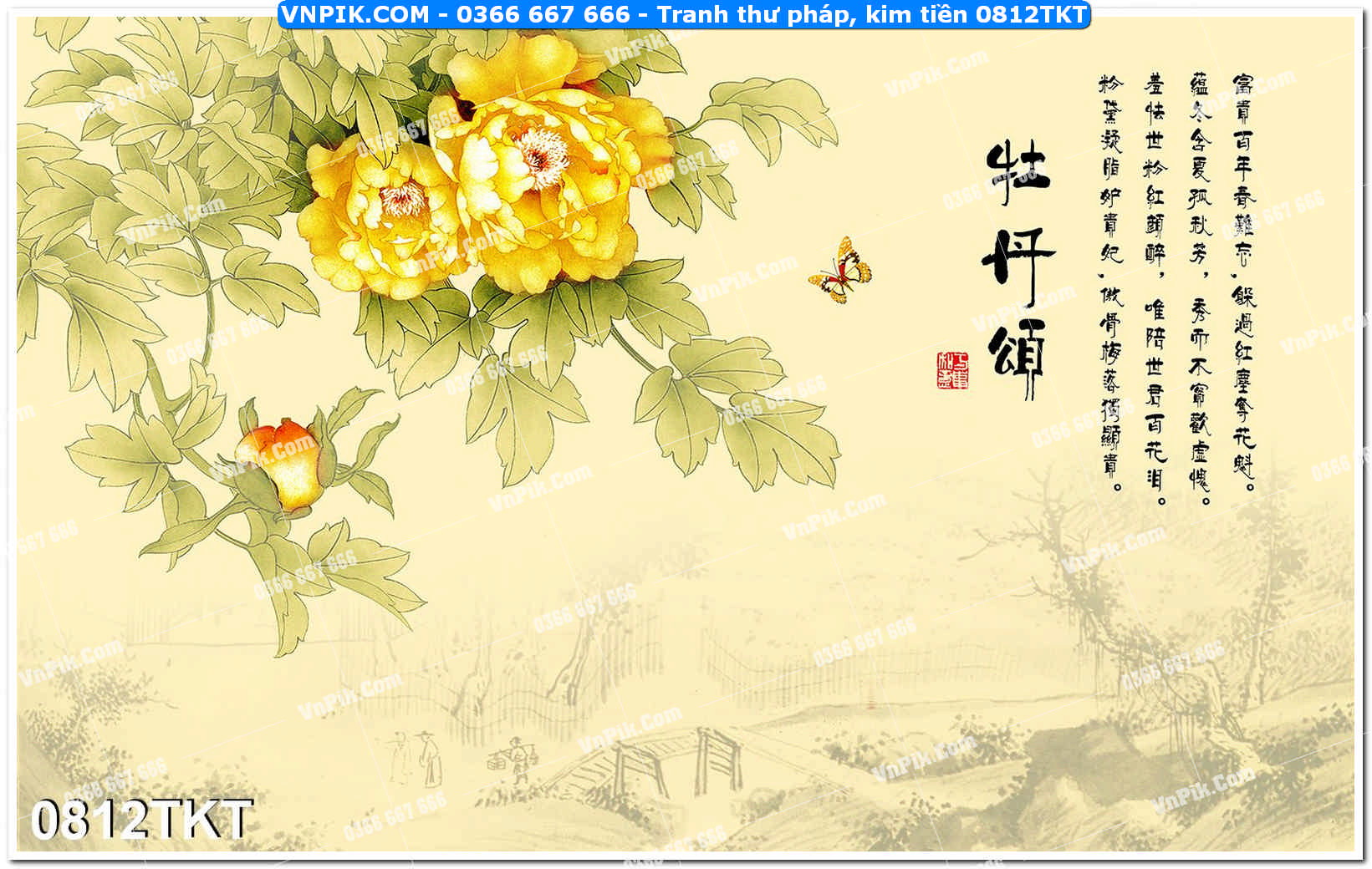 Tranh Thư Pháp – Kim Tiền 0812TKT