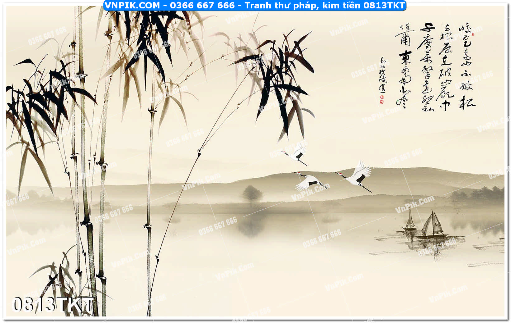 Tranh Thư Pháp – Kim Tiền 0813TKT
