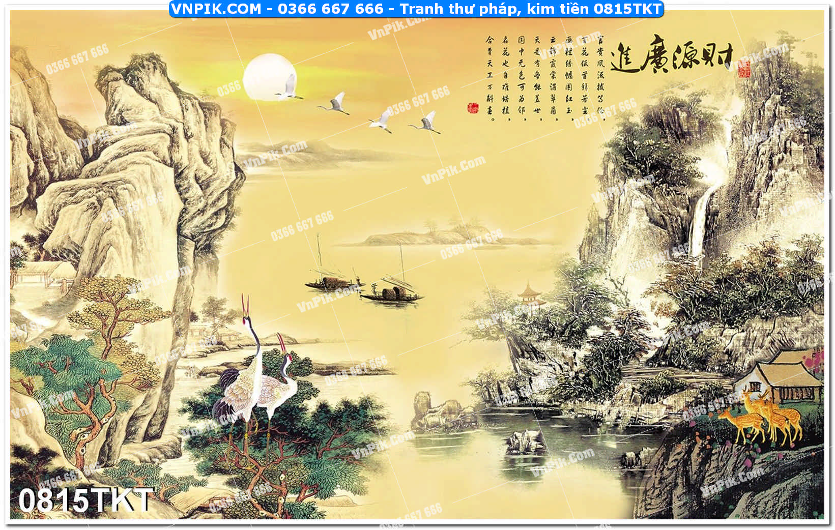 Tranh Thư Pháp – Kim Tiền 0815TKT