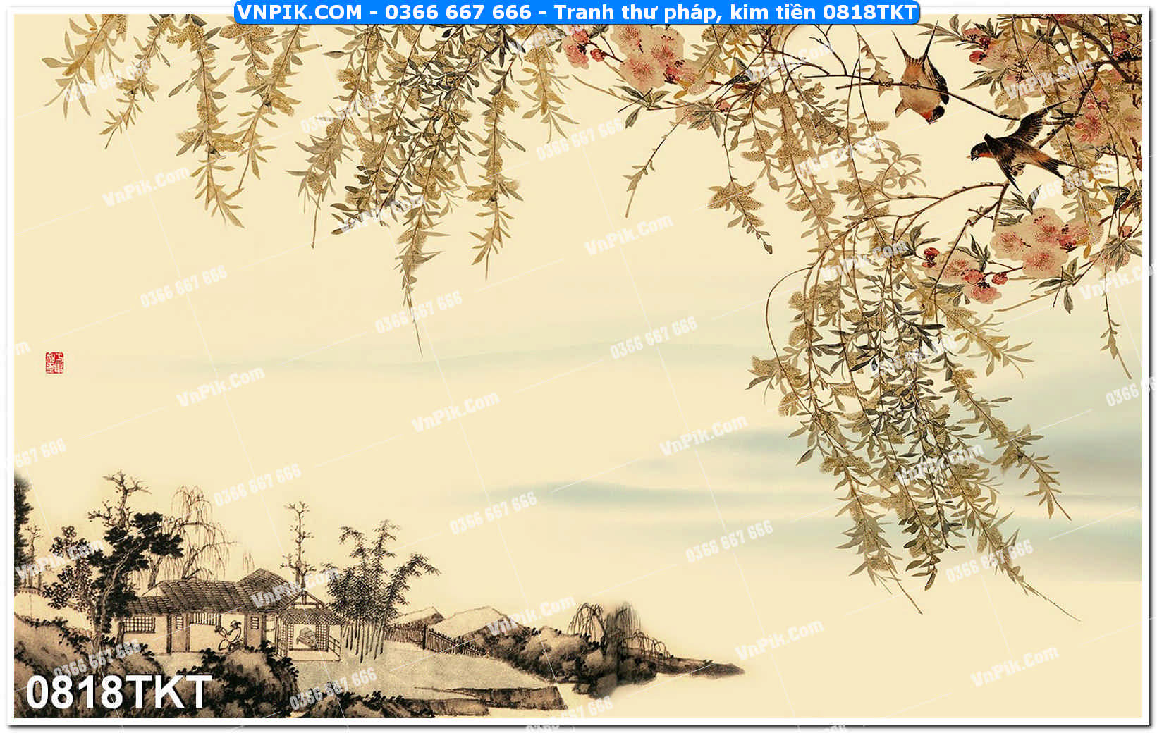 Tranh Thư Pháp – Kim Tiền 0818TKT