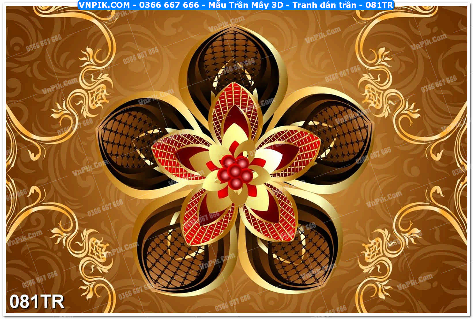 Mẫu Trần Mây 3D – Tranh dán trần 081TR