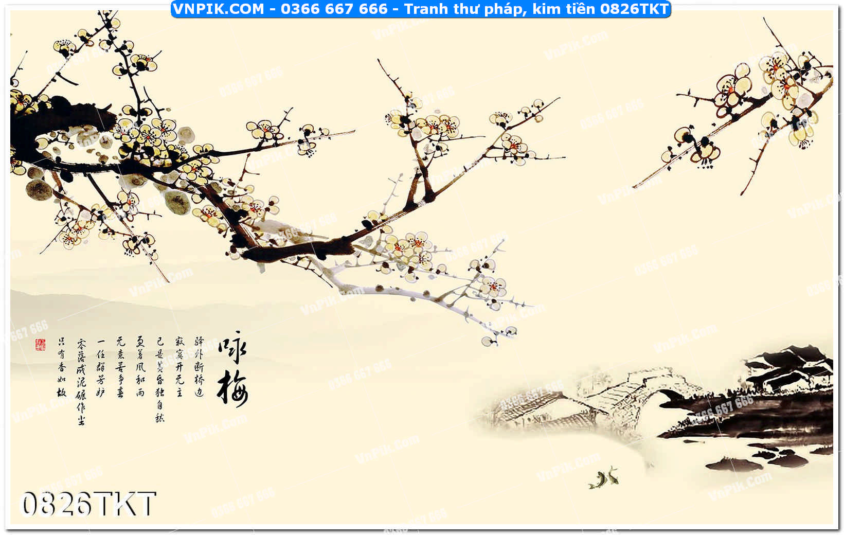 Tranh Thư Pháp – Kim Tiền 0826TKT