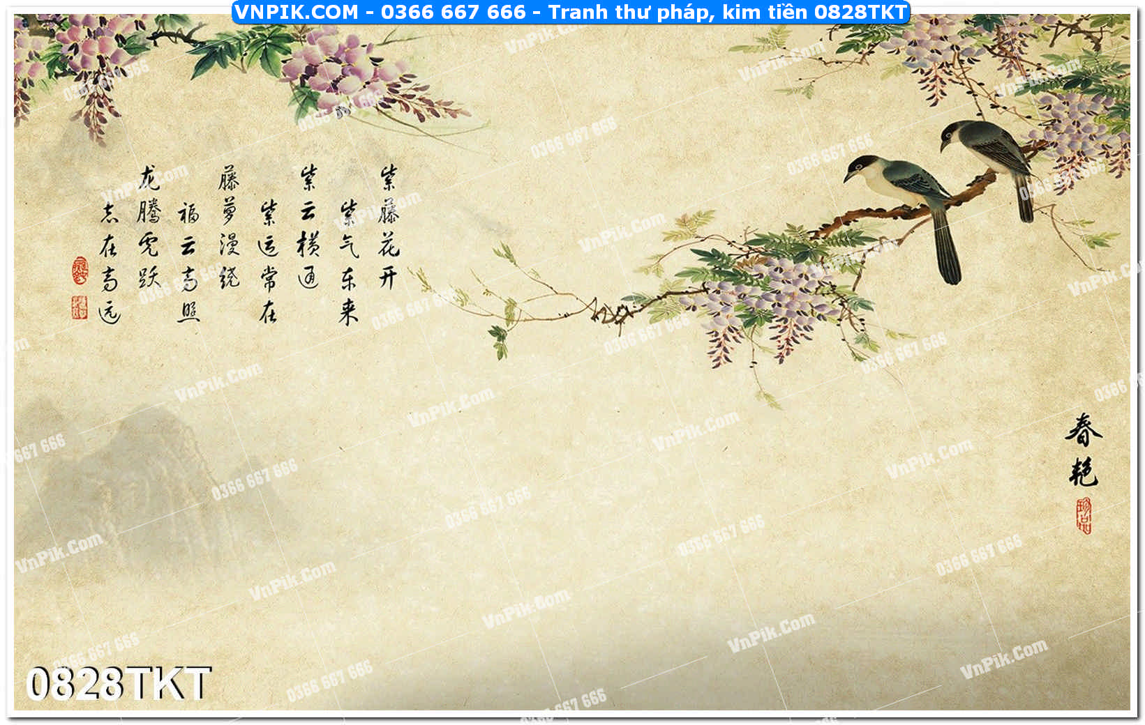 Tranh Thư Pháp – Kim Tiền 0828TKT