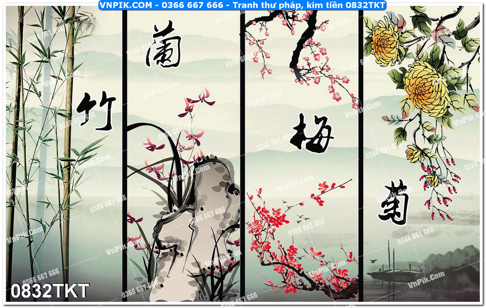 Tranh Thư Pháp – Kim Tiền 0832TKT