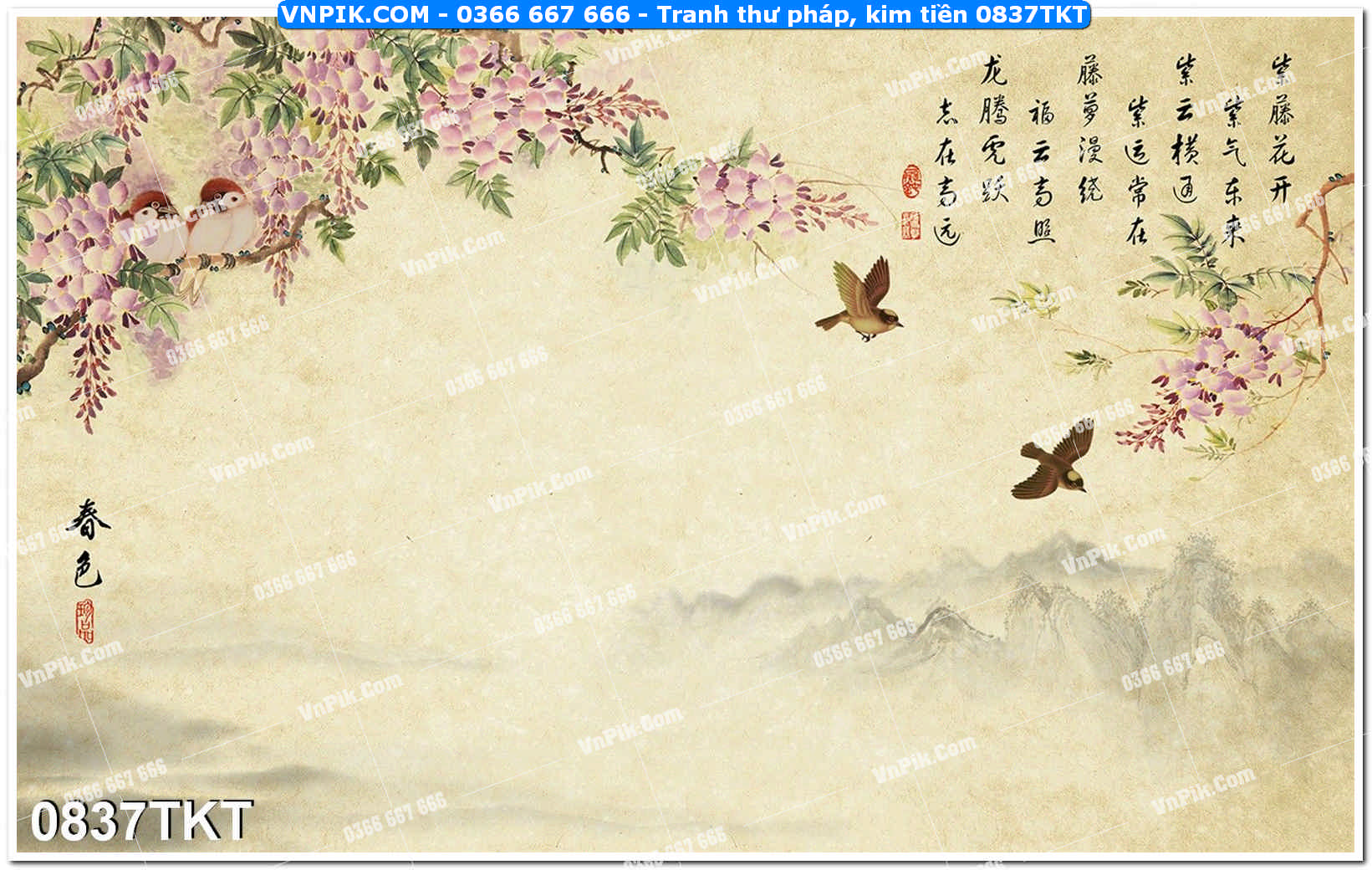 Tranh Thư Pháp – Kim Tiền 0837TKT