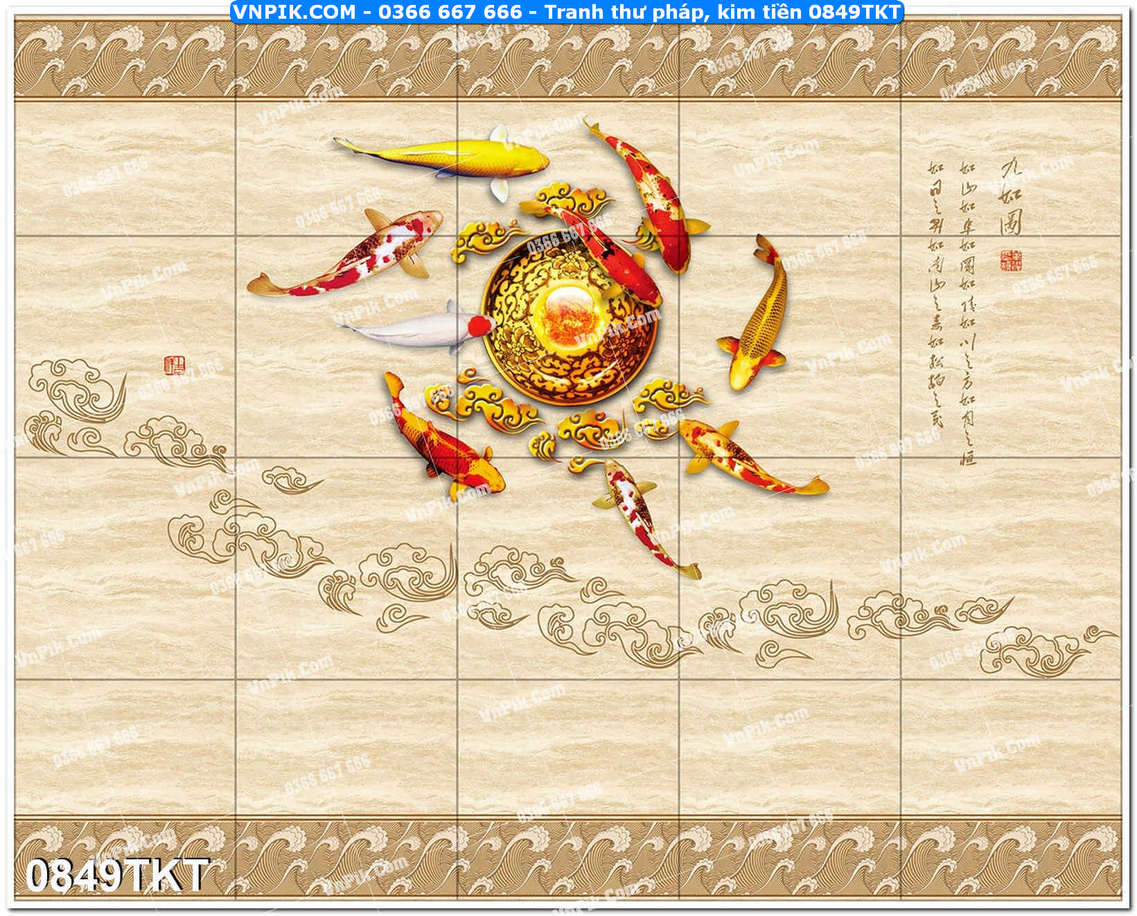 Tranh Thư Pháp – Kim Tiền 0849TKT