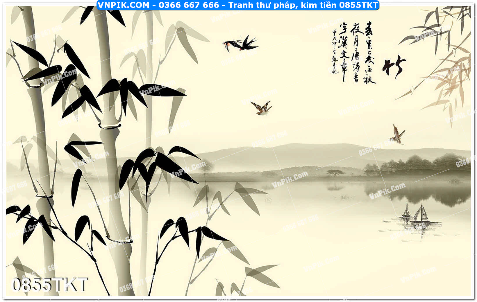 Tranh Thư Pháp – Kim Tiền 0855TKT