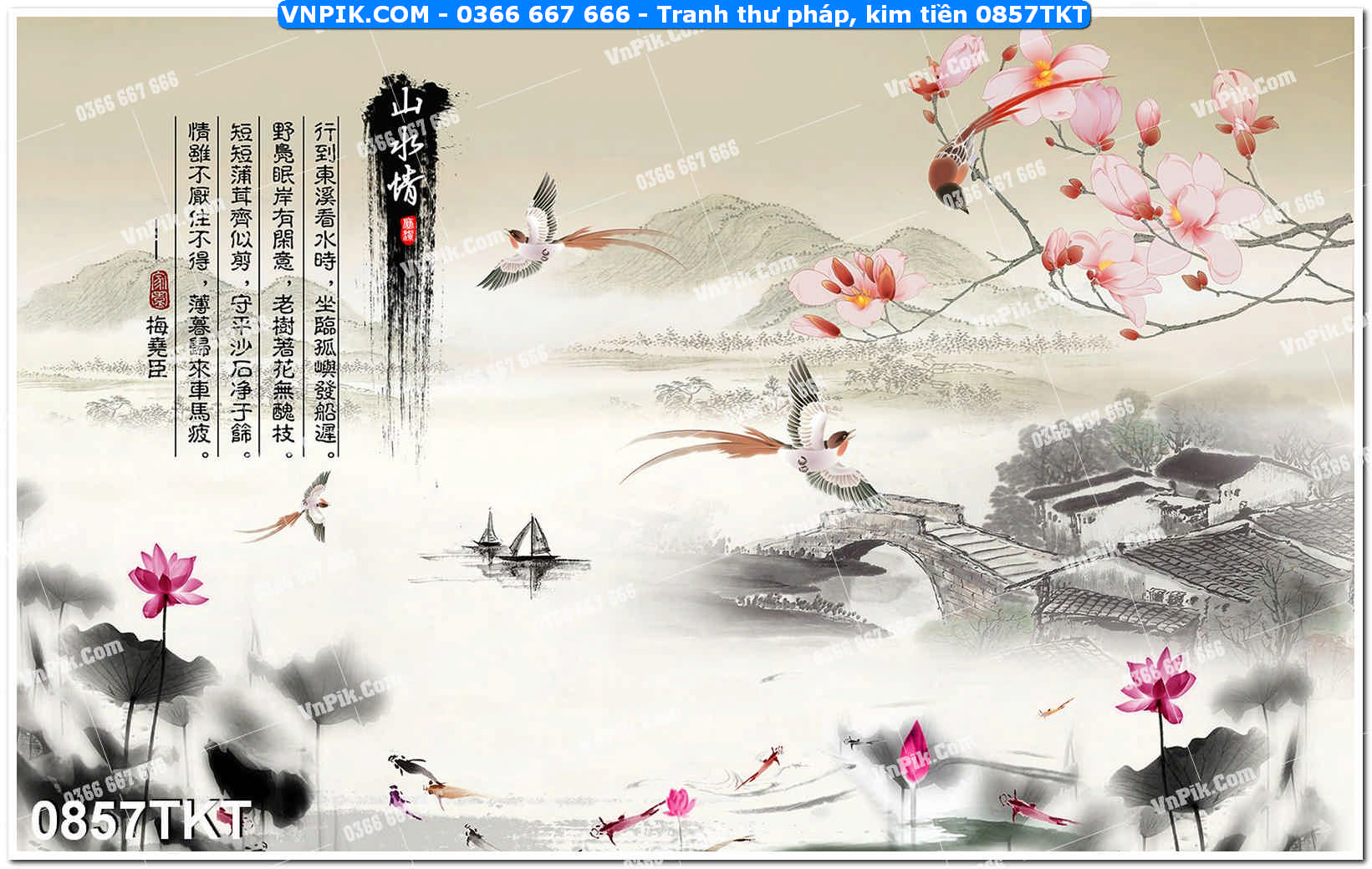 Tranh Thư Pháp – Kim Tiền 0857TKT