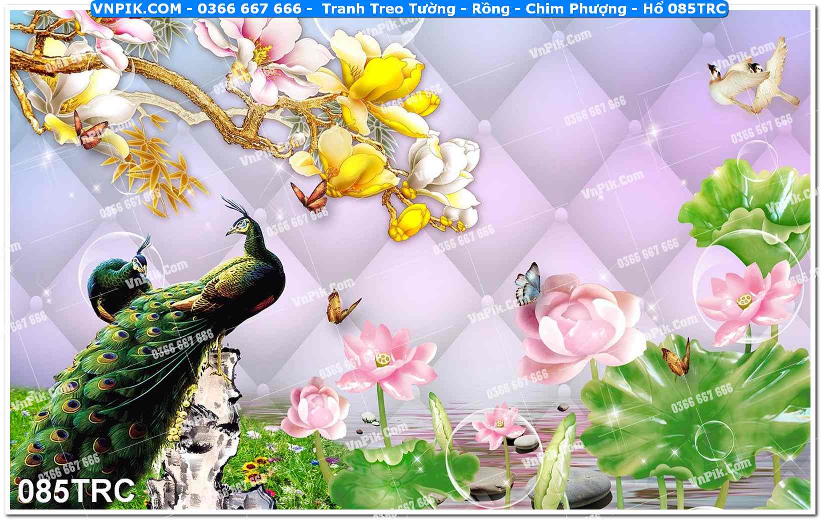 Tranh Treo Tường – Rồng – Chim Phượng – Hổ 085TRC