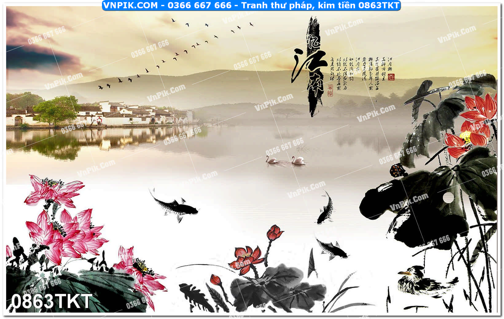 Tranh Thư Pháp – Kim Tiền 0863TKT