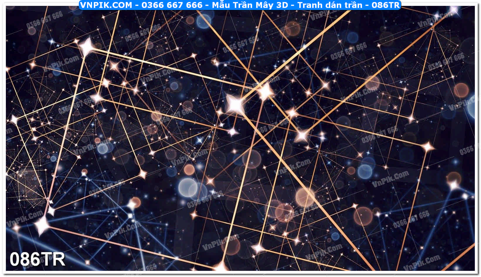 Mẫu Trần Mây 3D – Tranh dán trần 086TR