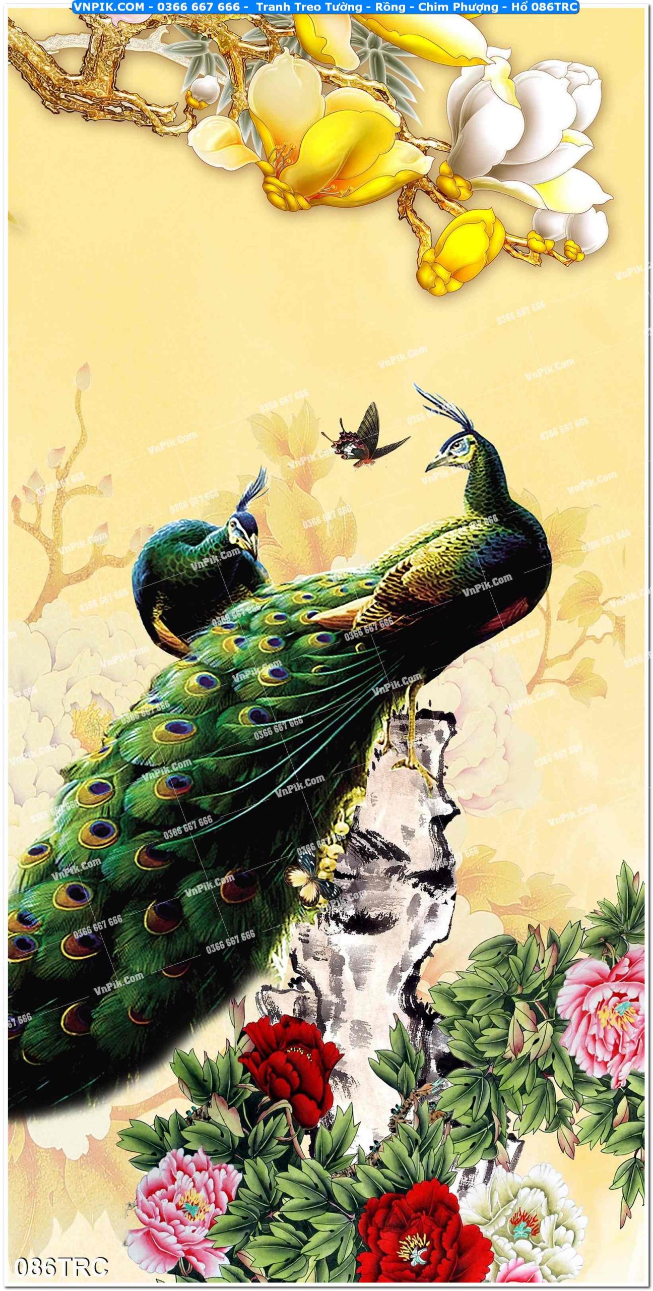 Tranh Treo Tường – Rồng – Chim Phượng – Hổ 086TRC