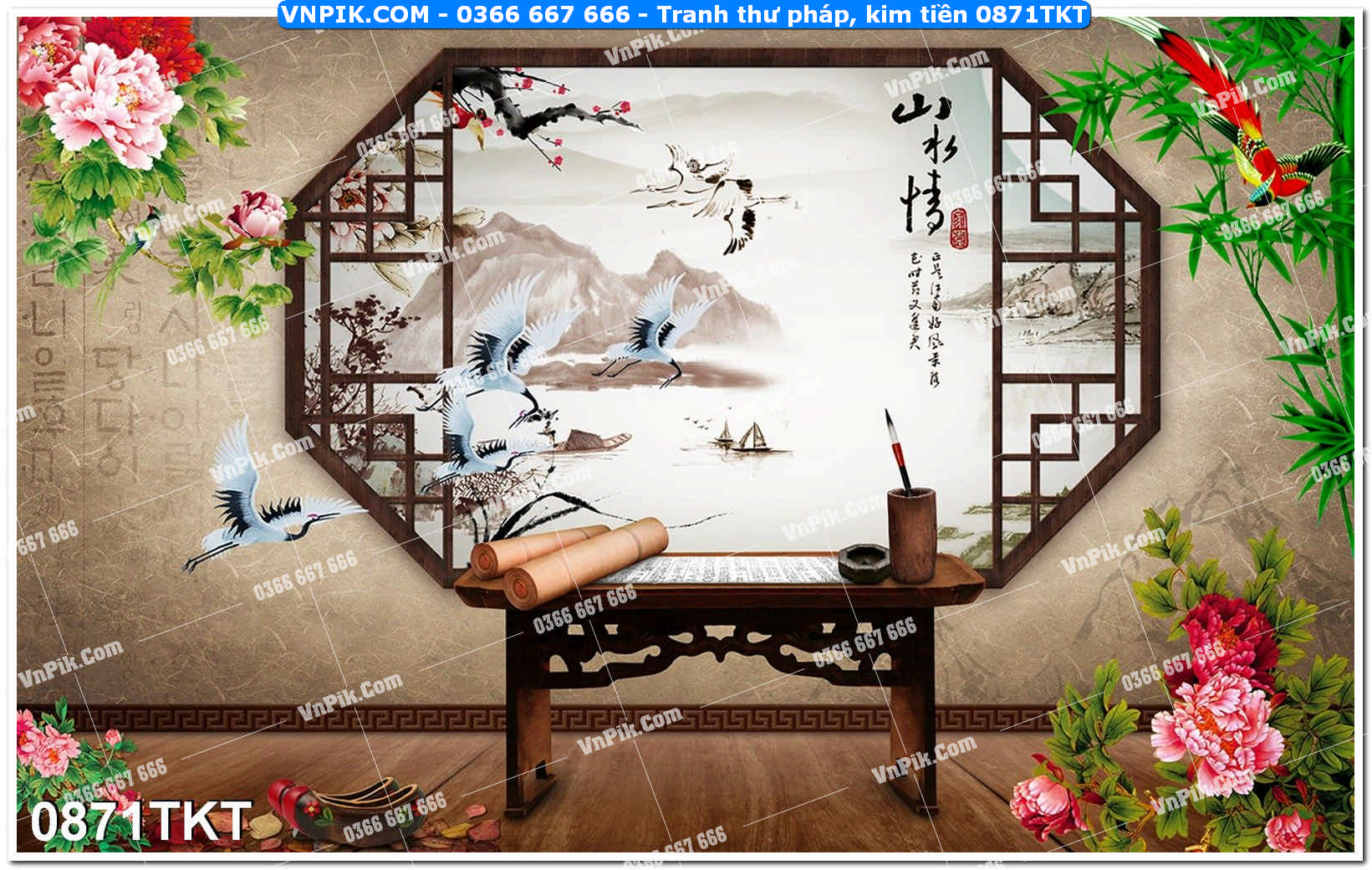 Tranh Thư Pháp – Kim Tiền 0871TKT