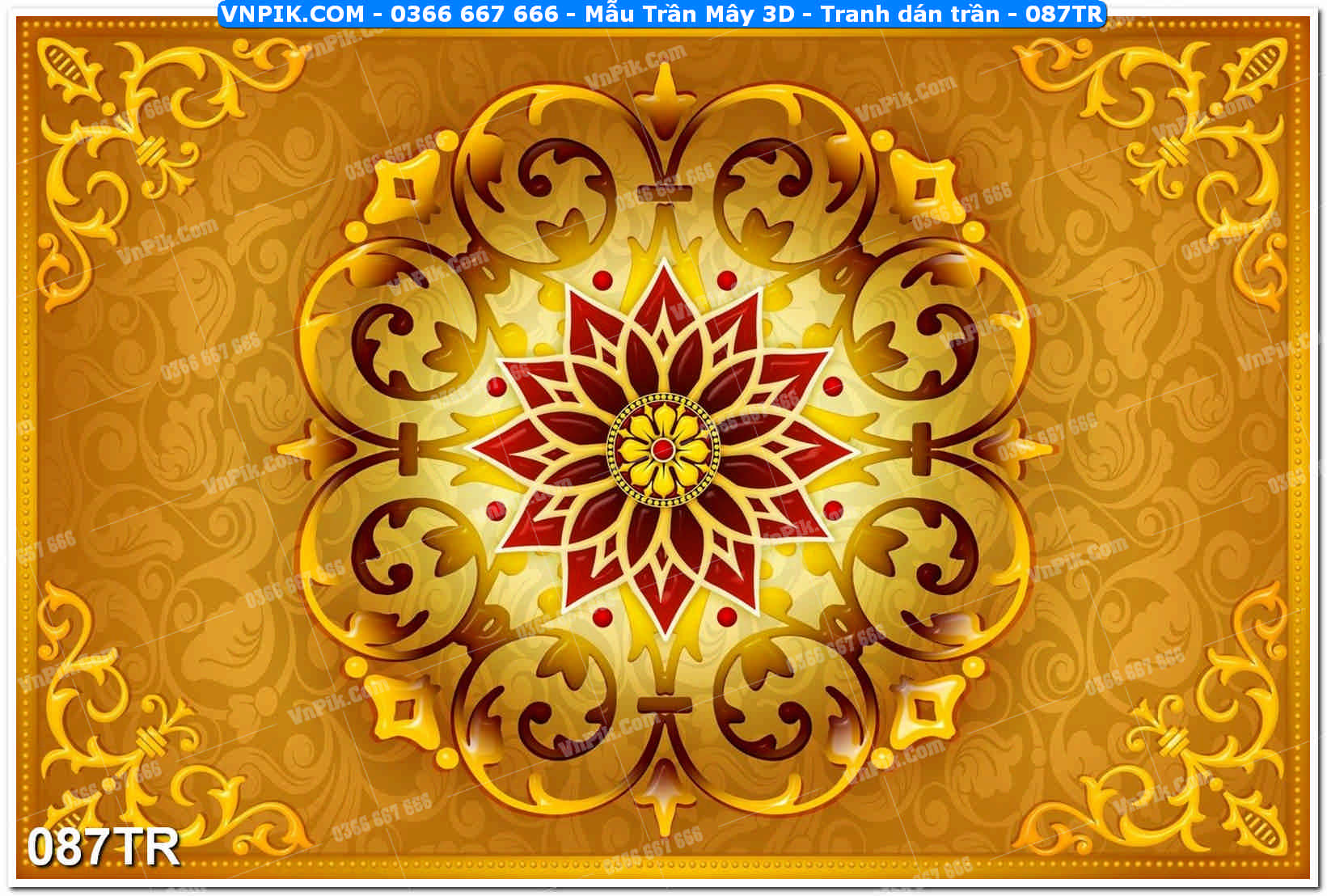 Mẫu Trần Mây 3D – Tranh dán trần 087TR