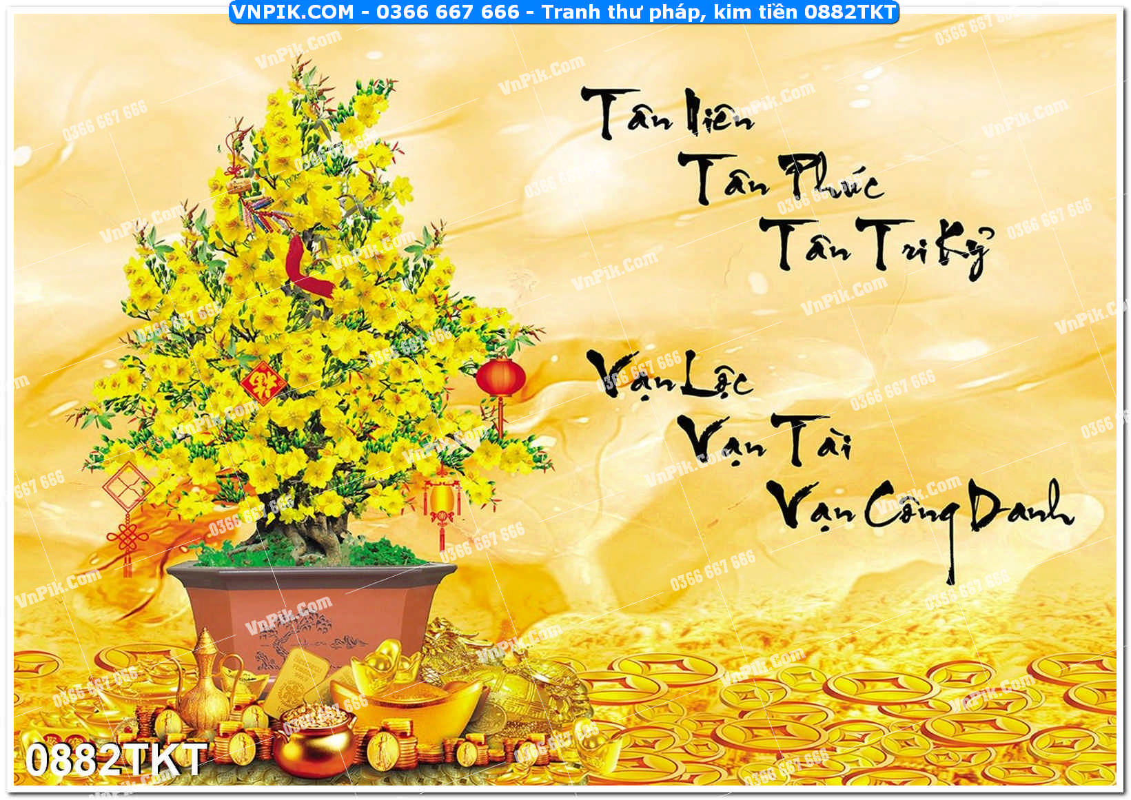 Tranh Thư Pháp – Kim Tiền 0882TKT