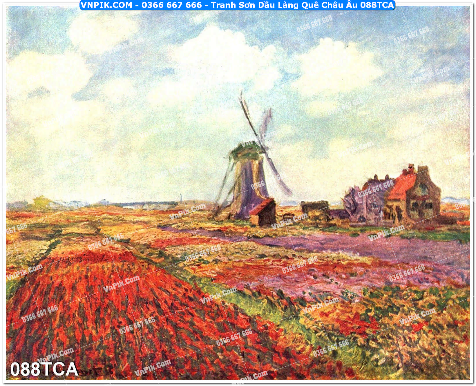 Tranh Sơn Dầu Làng Quê Châu Âu (088TCA)