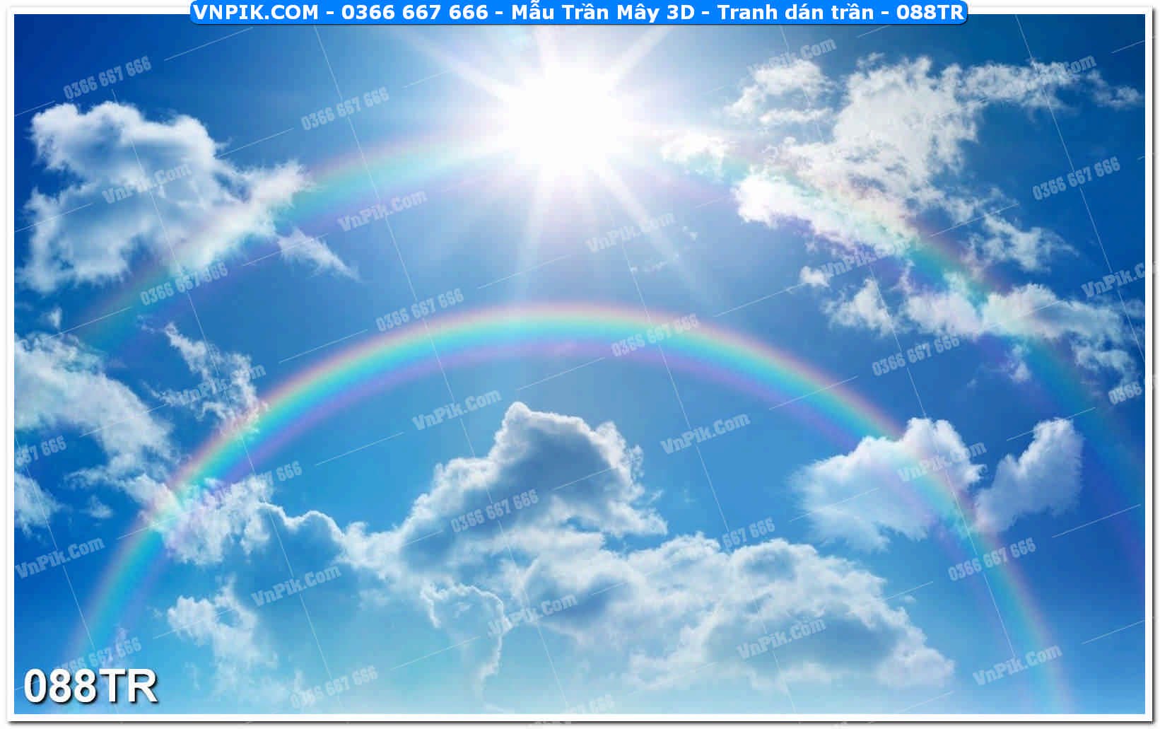 Mẫu Trần Mây 3D – Tranh dán trần 088TR