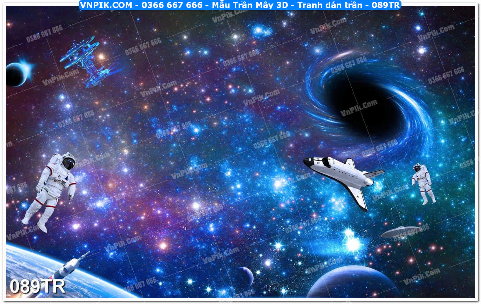 Mẫu Trần Mây 3D – Tranh dán trần 089TR