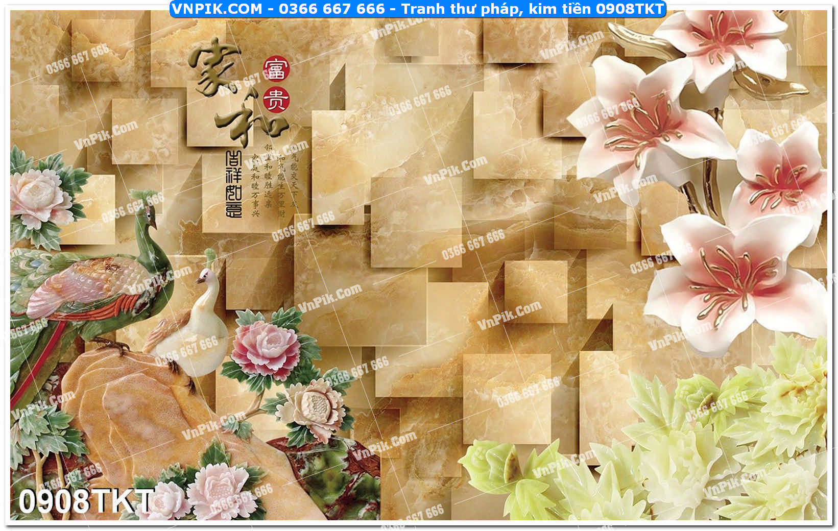 Tranh Thư Pháp – Kim Tiền 0908TKT